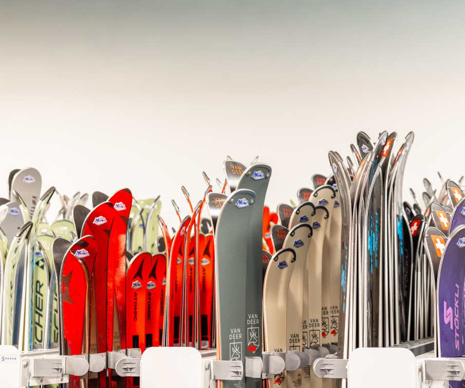 Verschiedene Skimarken in der Vermietung